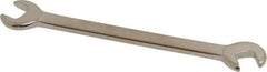 Proto - 1/4" x 7/32" Standard Ignition Open End Wrench - 3" OAL, Double End, Satin Finish, 15° & 60° Head Angle - Benchmark Tooling