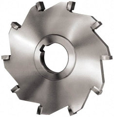 Made in USA - 4" Diam x 5/8" Width of Cut, 4 Teeth, Carbide Tipped Side Milling Cutter - Straight Teeth, Uncoated - Benchmark Tooling