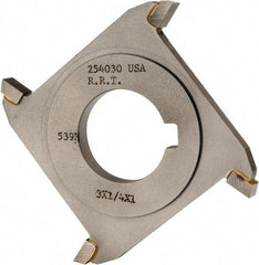 Made in USA - 3" Diam x 1/4" Width of Cut, 4 Teeth, Carbide Tipped Side Milling Cutter - Straight Teeth, Uncoated - Benchmark Tooling