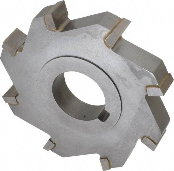 Made in USA - 4" Diam x 5/8" Width of Cut, 8 Teeth, Carbide Tipped Side Milling Cutter - Straight Teeth, Uncoated - Benchmark Tooling