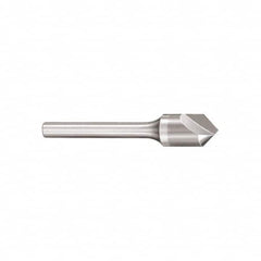 SGS - 1/2" Head Diam, 1/4" Shank Diam, 1 Flute 60° Solid Carbide Countersink - Benchmark Tooling