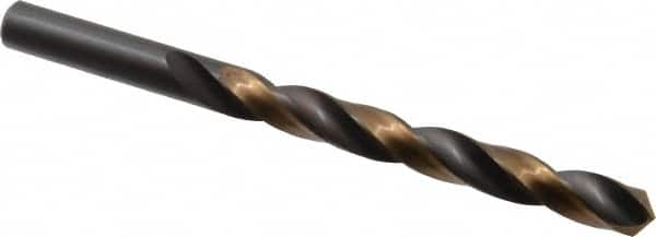 Michigan Drill - 25/64" 118° High Speed Steel Jobber Drill - Oxide/Gold Finish, Right Hand Cut, Spiral Flute, Straight Shank, 5-1/8" OAL, Split Point - Benchmark Tooling