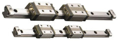 THK - 31mm Block L x 20mm W x 10.8mm H, 12mm Transverse Hole Spcg, 13mm Lateral Hole Spcg, 4-Way Compact HSR Assembly - M2.6x2.5 Block Hole, 470mm Rail L x 10mm W x 7mm H, 13mm Assembly H, 5mm Overhang - Benchmark Tooling