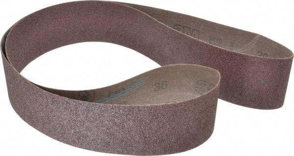 3M - 3" Wide x 72" OAL, 36 Grit, Aluminum Oxide Abrasive Belt - Aluminum Oxide, Very Coarse, Coated, X Weighted Cloth Backing, Series 341D - Benchmark Tooling