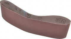 3M - 4" Wide x 36" OAL, 80 Grit, Aluminum Oxide Abrasive Belt - Aluminum Oxide, Medium, Coated, X Weighted Cloth Backing, Series 340D - Benchmark Tooling