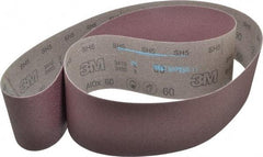 3M - 4" Wide x 80" OAL, 60 Grit, Aluminum Oxide Abrasive Belt - Aluminum Oxide, Medium, Coated, X Weighted Cloth Backing, Series 341D - Benchmark Tooling