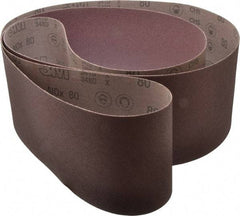 3M - 6" Wide x 108" OAL, 80 Grit, Aluminum Oxide Abrasive Belt - Aluminum Oxide, Medium, Coated, X Weighted Cloth Backing, Series 341D - Benchmark Tooling