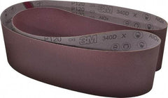 3M - 6" Wide x 89" OAL, 120 Grit, Aluminum Oxide Abrasive Belt - Aluminum Oxide, Fine, Coated, X Weighted Cloth Backing, Series 240D - Benchmark Tooling