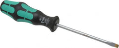 Wera - 198mm OAL Standard Slotted Screwdriver - Round Shank, Ergonomic Handle - Benchmark Tooling