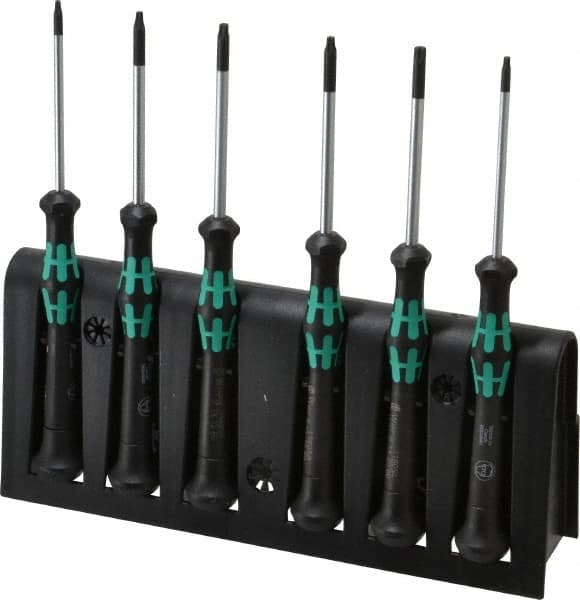 Wera - 6 Piece T7 to T20 Micro Handle Torx Driver Set - T7, T8, T9, T10, T15, T20 - Benchmark Tooling