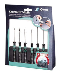 Wera - 6 Piece, 0.9 to 3mm Micro Hex Driver Set - Comes in Display Box - Benchmark Tooling