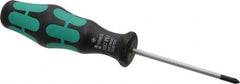 Wera - #0, 5-1/2" OAL, Standard Phillips Screwdriver - 2-3/8" Blade Length, Round Shank, Ergonomic Handle - Benchmark Tooling