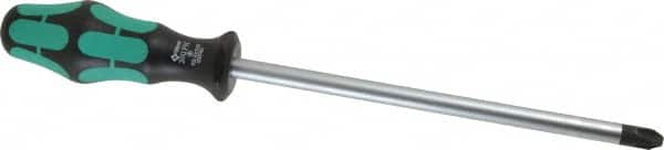 Wera - #4, 12-1/4" OAL, Standard Phillips Screwdriver - 8" Blade Length, Round Shank, Ergonomic Handle - Benchmark Tooling