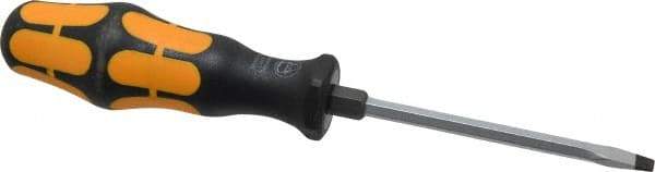 Wera - 188mm OAL Standard Slotted Screwdriver - Hexagon Shank, Ergonomic Handle - Benchmark Tooling