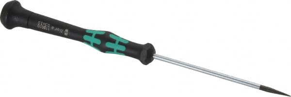 Wera - Electronic/Electrostatic Slotted Screwdriver - 80mm Blade Length, Round Shank, Ergonomic Handle - Benchmark Tooling