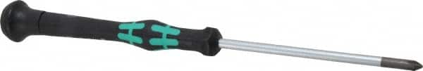 Wera - #1, 6-1/8" OAL, Electronic/Electrostatic Phillips Screwdriver - 3-1/8" Blade Length, Round Shank, Ergonomic Handle - Benchmark Tooling