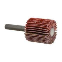 3M - 1" Diam x 1" Face Width, Fine Ceramic Alumina Coated Mounted Flap Wheel - 1/4" Shank Mount, 120 Grit, X Weighted Cloth Backing, 30,000 Max RPM - Benchmark Tooling