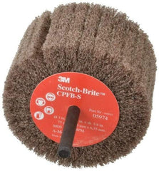 3M - 3" Diam x 1-3/4" Face Width, Medium Aluminum Oxide Nonwoven Mounted Flap Wheel - 1/4" Shank Mount, 8,500 Max RPM - Benchmark Tooling