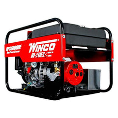 Winco Inc - 4-1/2 hr Full Load Time, 6 kW, Electric/Pull Start, Gasoline & Natural Gas Portable Power Generator - 7 Gal Tank, 32-3/4" Long x 22-1/2" Wide x 22" Deep, 389 cc Engine - Benchmark Tooling