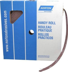 Norton - 1" x 50 Yd 50 Grit Aluminum Oxide Cloth Roll - Coarse Grade, J Weighted Backing - Benchmark Tooling