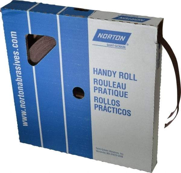 Norton - 1" x 50 Yd 60 Grit Aluminum Oxide Cloth Roll - Medium Grade, J Weighted Backing - Benchmark Tooling