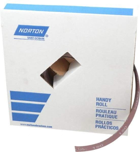 Norton - 1" x 50 Yd 150 Grit Aluminum Oxide Cloth Roll - Very Fine Grade, J Weighted Backing - Benchmark Tooling