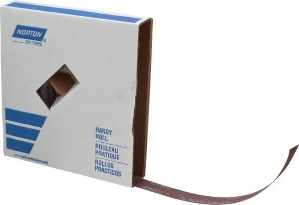 Norton - 1" x 50 Yd 220 Grit Aluminum Oxide Cloth Roll - Very Fine Grade, J Weighted Backing - Benchmark Tooling