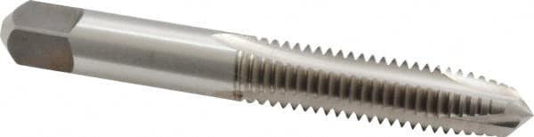 Kennametal - 3/8-16 UNC, 3 Flute, Bright Finish, High Speed Steel Spiral Point Tap - Plug Chamfer, Right Hand Thread, 2-15/16" OAL, 1-1/4" Thread Length, 0.381" Shank Diam - Exact Industrial Supply