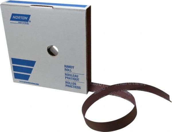 Norton - 1" x 50 Yd 600 Grit Aluminum Oxide Cloth Roll - Extra Fine Grade, J Weighted Backing - Benchmark Tooling