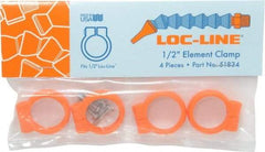 Loc-Line - Unthreaded, 1/2" Hose Inside Diam, Coolant Hose Element Clamp - For Use with 1/2" Loc-Line Modular Hose System, 4 Pieces - Benchmark Tooling