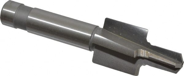 Made in USA - 7/16-20" Port, 0.888" Spotface Diam, 1/4" Tube Outside Diam, Reamer Pilot, Straight Shank, High Speed Steel Porting Tool - Benchmark Tooling