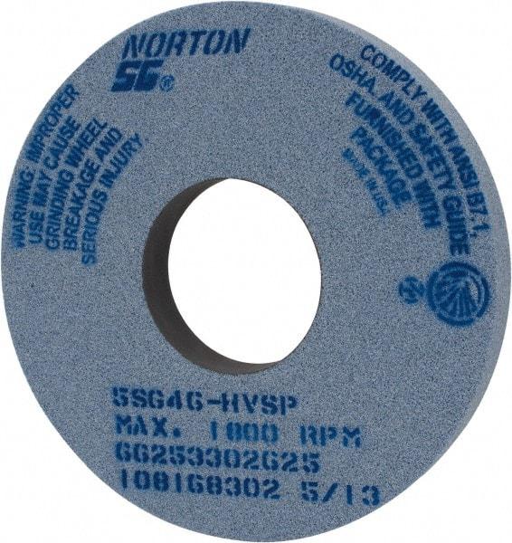 Norton - 14" Diam x 5" Hole x 1-1/2" Thick, H Hardness, 46 Grit Surface Grinding Wheel - Ceramic, Type 1, Coarse Grade, 1,800 Max RPM, Vitrified Bond, No Recess - Benchmark Tooling