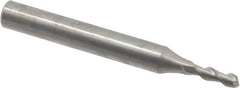 SGS - 3mm, 8mm LOC, 6mm Shank Diam, 52mm OAL, 2 Flute, Solid Carbide Square End Mill - Single End, Uncoated, Spiral Flute, 45° Helix, Centercutting, Right Hand Cut, Right Hand Flute, Series 44 - Benchmark Tooling