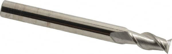 SGS - 6mm, 13mm LOC, 6mm Shank Diam, 57mm OAL, 2 Flute, Solid Carbide Square End Mill - Single End, Uncoated, Spiral Flute, 45° Helix, Centercutting, Right Hand Cut, Right Hand Flute, Series 44 - Benchmark Tooling