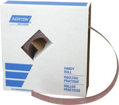 Norton - 1-1/2" x 50 Yd 600 Grit Aluminum Oxide Cloth Roll - Extra Fine Grade, J Weighted Backing - Benchmark Tooling