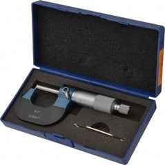 Value Collection - 1 Inch Measurement Range, 0.0001 Inch Graduation, Barrel Anvil, Ratchet Stop Thimble, Mechanical Tube Micrometer - Accurate Up to 0.0001 Inch, Accurate Up to 0.0001 Inch, Enamel Finish, Carbide - Benchmark Tooling