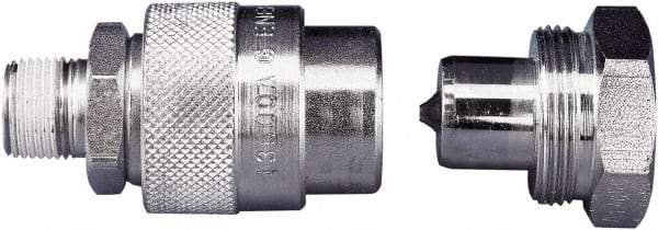 Enerpac - 3/8 NPTF Steel Hydraulic Hose High-Flow Coupler Set - 10,000 psi, 10.8 GPM - Benchmark Tooling