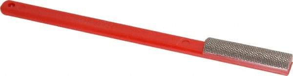 3M - 1-3/4" OAL Very Fine Half Round Sharpener Diamond File - 1/2" Wide, 1-3/4 LOC, Red - Benchmark Tooling