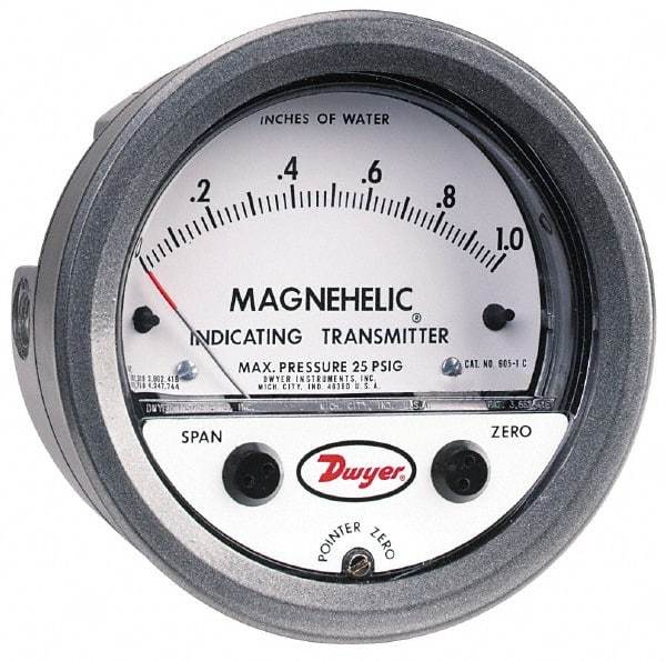 Dwyer - 25 Max psi, Differential Pressure Transmitter with Indication - 1/8" Thread - Benchmark Tooling