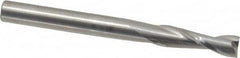 RobbJack - 3/16", 5/8" LOC, 3/16" Shank Diam, 2" OAL, 2 Flute, Solid Carbide Square End Mill - Single End, Uncoated, Spiral Flute, 30° Helix, Centercutting, Right Hand Cut, Right Hand Flute, Series C1-201 - Benchmark Tooling