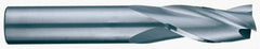 RobbJack - 1/2", 5/8" LOC, 1/2" Shank Diam, 3" OAL, 3 Flute, Solid Carbide Square End Mill - Single End, Uncoated, Spiral Flute, 30° Helix, Centercutting, Right Hand Cut, Right Hand Flute, Series TS-301 - Benchmark Tooling