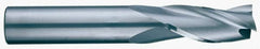 RobbJack - 9/16", 1-1/4" LOC, 9/16" Shank Diam, 3-1/2" OAL, 3 Flute, Solid Carbide Square End Mill - Single End, Uncoated, Spiral Flute, 30° Helix, Centercutting, Right Hand Cut, Right Hand Flute, Series C1-301 - Benchmark Tooling