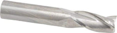 RobbJack - 1/2", 1" LOC, 1/2" Shank Diam, 3" OAL, 3 Flute, Solid Carbide Square End Mill - Single End, Uncoated, Spiral Flute, 30° Helix, Centercutting, Right Hand Cut, Right Hand Flute, Series C1-301 - Benchmark Tooling