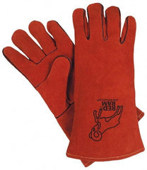 MCR Safety - Size L Jersey Lined Cowhide Welding Glove - 13" OAL, Wing Thumb, For General Welding - Benchmark Tooling