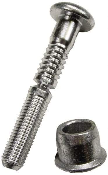 HUCK - Button Head Steel Lockbolt Blind Rivet - 1/2" to 5/8" Grip, 1/2" Head Diam, 1/4" Body Diam - Benchmark Tooling