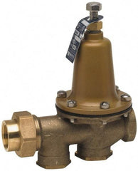 Watts - 300 Max psi Water Pressure Reducing Valve - 1" FPT Union x FPT Connection, 8" High x 6-3/4" Wide, 25 to 75 psi Reduced Pressure Range - Benchmark Tooling
