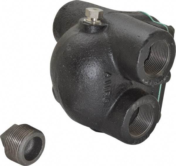 Watts - 4 Port, 1-1/4" Pipe, Cast Iron Float & Thermostatic Steam Trap - 30 Max psi - Benchmark Tooling