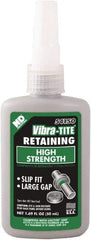 Vibra-Tite - 50 mL Bottle, Green, High Strength Liquid Retaining Compound - Series 541, 24 hr Full Cure Time, Heat Removal - Benchmark Tooling