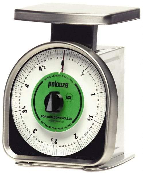 Pelouze - 5 Lb. Capacity, Analog Dial Portion Control Scale - 1/2 oz. Graduation, 6 x 4-3/4" Platform - Benchmark Tooling