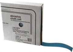Value Collection - 1-1/2" x 50 Yd 320 Grit Aluminum Oxide Cloth Roll - Extra Fine Grade, J Weighted Backing - Benchmark Tooling